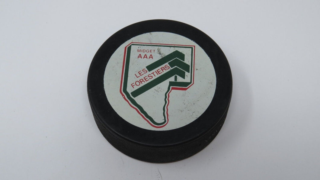 Vintage Les Forestiers Game Used Midget AAA Official Viceroy Hockey Puck Ontario