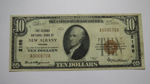 $10 1929 New Albany Indiana IN National Currency Bank Note Bill Charter #2166 VF