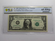 Load image into Gallery viewer, $1 1995 Low Fancy Serial Number Federal Reserve Bank Note Bill UNC65 PMG #1700