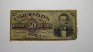 1863 $.50 4th Issue Fractional Currency Note RARE Lincoln Design Fourth Good