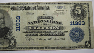 $5 1902 Clifton New Jersey NJ National Currency Bank Note Bill! Ch. #11983 VF++