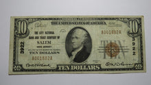 Load image into Gallery viewer, $10 1929 Salem New Jersey NJ National Currency Bank Note Bill Ch. #3922 VF+