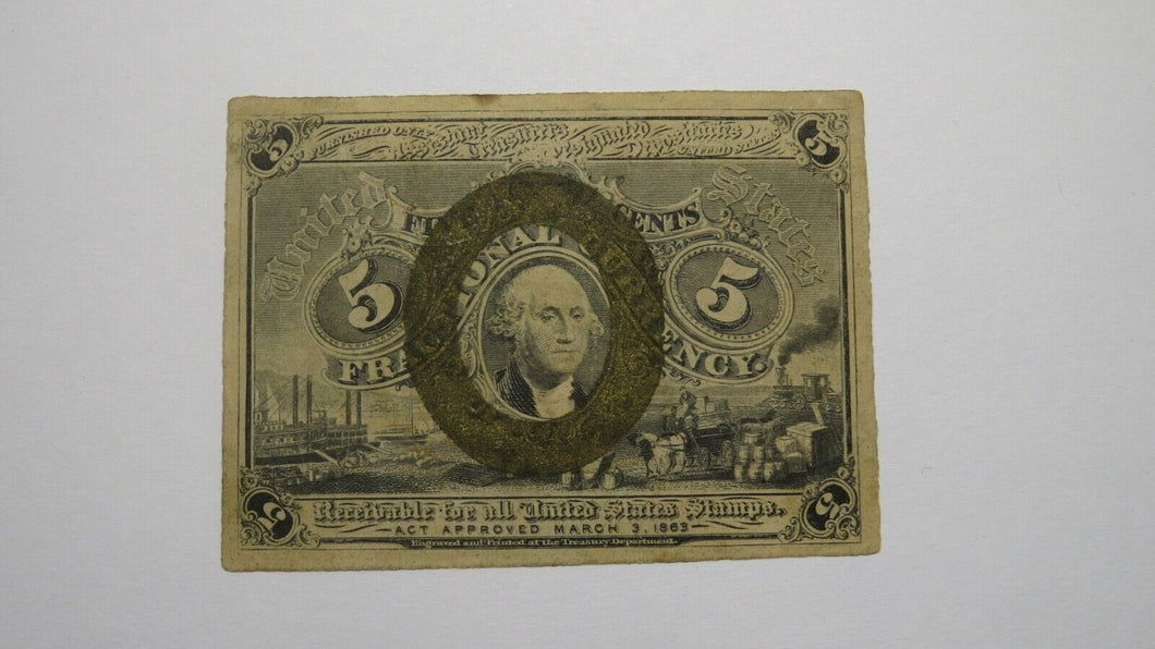 1863 $.05 Second Issue Fractional Currency Obsolete Bank Note Bill 2nd VF+