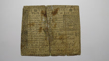 Load image into Gallery viewer, 1769 Ten Shillings Pennsylvania PA Colonial Currency Bank Note Bill 10s RARE