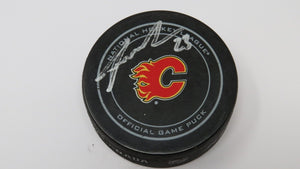 Sean Monahan Calgary Flames Autographed Signed NHL Official Hockey Puck Bettman