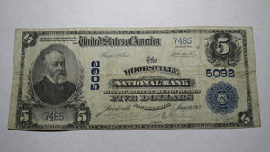 $5 1902 Woodsville New Hampshire NH National Currency Bank Note Bill! #5092 VF!