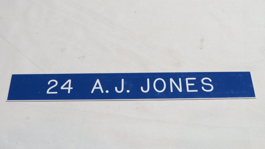 1985 A.J. Jones Los Angeles Rams Game Used NFL Locker Room Nameplate! Texas UT