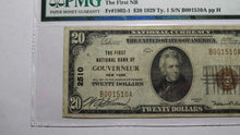 Load image into Gallery viewer, $20 1929 Gouverneur New York NY National Currency Bank Note Bill #2510 VF25 PMG