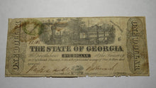 Load image into Gallery viewer, $1 1863 Milledgeville Georgia GA Obsolete Currency Bank Note Bill! State of GA