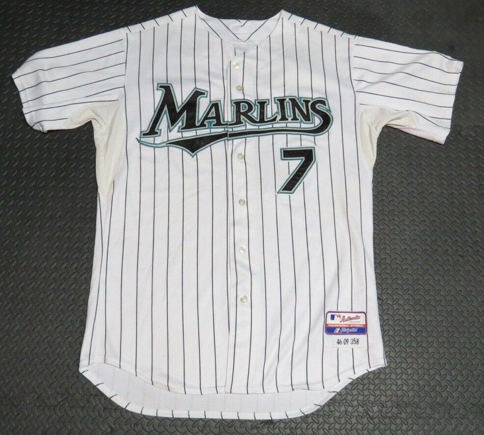 2009 Ross Gload Florida Marlins Game Used Worn MLB Baseball Jersey! Miami Signed