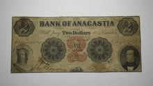Load image into Gallery viewer, $2 1854 Anacastia Washington D.C. Obsolete Currency Bank Note Bill! Bank of DC