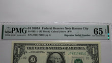Load image into Gallery viewer, $1 2003 Repeater Serial Number Federal Reserve Currency Bank Note Bill UNC65EPQ
