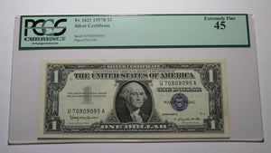 $1 1957 Fancy Serial Number Silver Certificate Currency Bank Note Bill XF45 PCGS