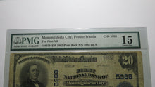 Load image into Gallery viewer, $20 1902 Monongahela City Pennsylvania National Currency Bank Note Bill 5968 PMG