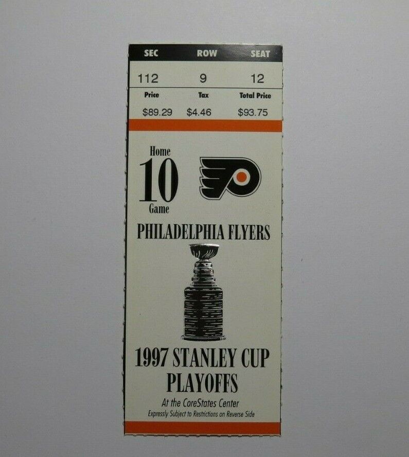 1997 Stanley Cup Finals Game 2 Detroit Red Wings Vs. Flyers Hockey Ticket Stub