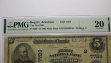 Load image into Gallery viewer, $5 1902 Rogers Arkansas AR National Currency Bank Note Bill Ch. #7789 VF20 PMG