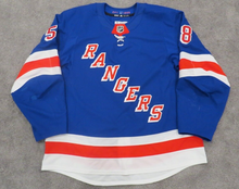 Load image into Gallery viewer, 2017-18 John Gilmour New York Rangers NHL Debut Game Used Worn Hockey Jersey NYR