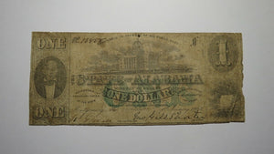 $1 1863 Montgomery Alabama AL Obsolete Currency Bank Note Bill RARE