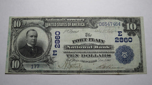 $10 1902 Fort Plain New York NY National Currency Bank Note Bill! Ch. #2860 XF+