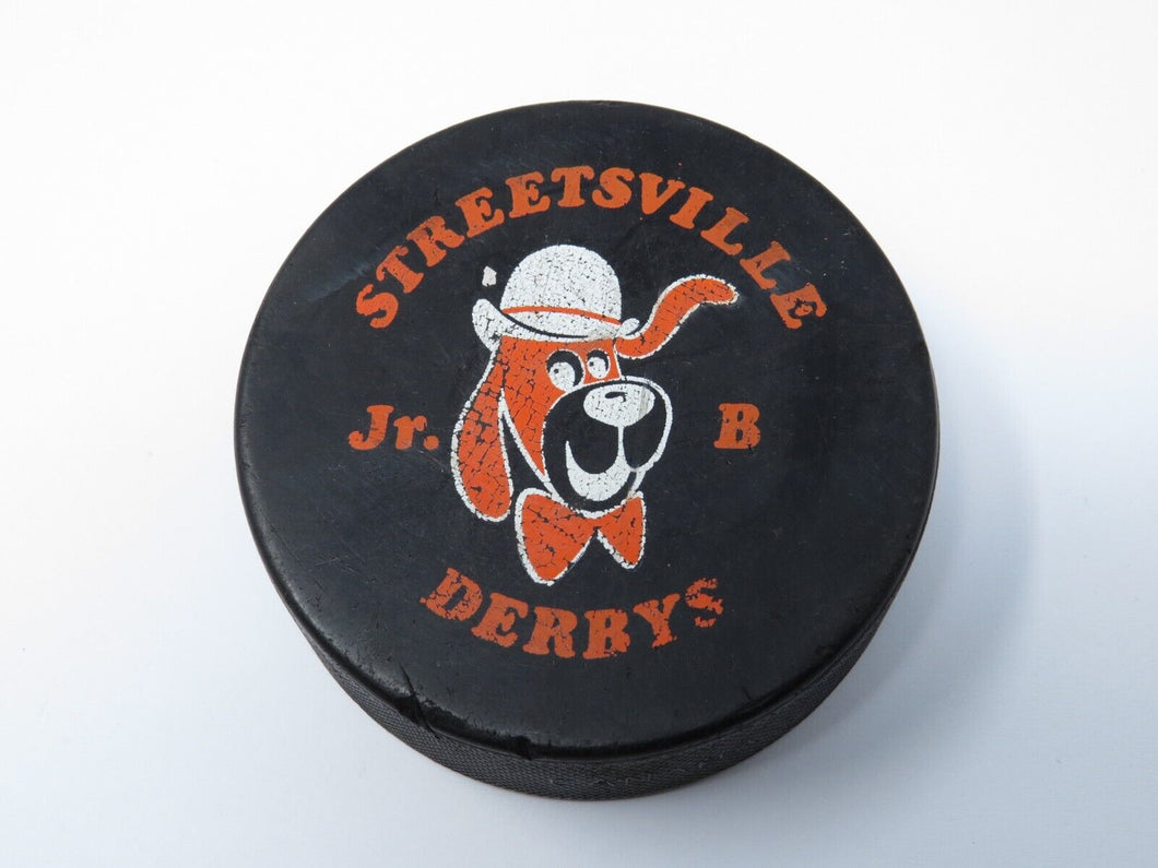 Streetsville Derbys Game Used Official Canadian Junior Hockey Puck Defunct Team