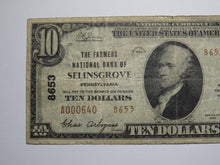 Load image into Gallery viewer, $10 1929 Selinsgrove Pennsylvania PA National Currency Bank Note Bill #8653 FINE