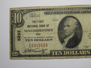 $10 1929 Newcomerstown Ohio OH National Currency Bank Note Bill Charter #5262 VF