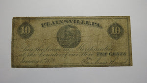 $.10 1878 Plainsville PA Obsolete Currency Bank Note Bill Toserfrane Merchant