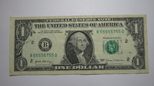 Load image into Gallery viewer, $1 2017 Near Solid Serial Number Federal Reserve Bank Note Bill VF+ #55555755