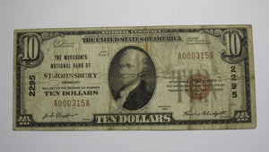$10 1929 Saint Johnsbury Vermont VT National Currency Bank Note Bill #2295 St.
