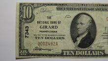 Load image into Gallery viewer, $10 1929 Girard Pennsylvania PA National Currency Bank Note Bill Ch. #7343 VF