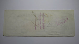 $787 1878 New York NY Cancelled Check! First National Bank of Cooperstown
