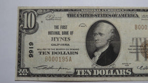 $10 1929 Hynes California CA National Currency Bank Note Bill! Ch. #9919 VF+!