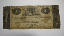 Load image into Gallery viewer, $1 1823 Pawtucket Rhode Island Obsolete Currency Bank Note Bill Farmers Mechanic