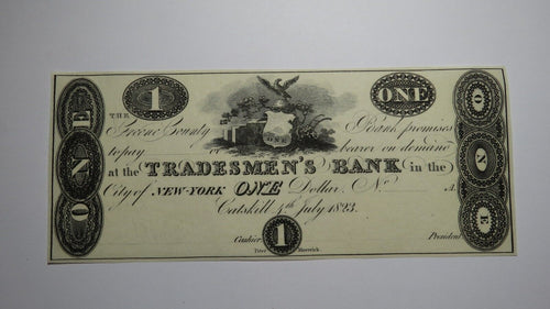 $1 18__ Catskill New York NY Obsolete Currency Bank Note Original Reprint
