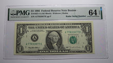 Load image into Gallery viewer, $1 1995 Radar Serial Number Federal Reserve Currency Bank Note Bill PMG UNC64EPQ