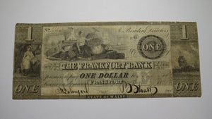 $1 1836 Frankfort Maine ME Obsolete Currency Bank Note Bill! Frankfort Bank RARE
