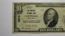 Load image into Gallery viewer, $10 1929 Carthage New York NY National Currency Bank Note Bill Ch. #3672 FINE+