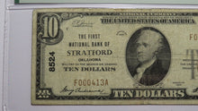 Load image into Gallery viewer, $10 1929 Stratford Oklahoma OK National Currency Bank Note Bill Ch #8524 F15 PMG