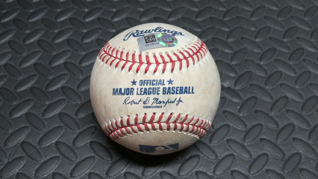 2020 Cesar Valdez Baltimore Orioles Strikeout Game Used Baseball Clint Frazier