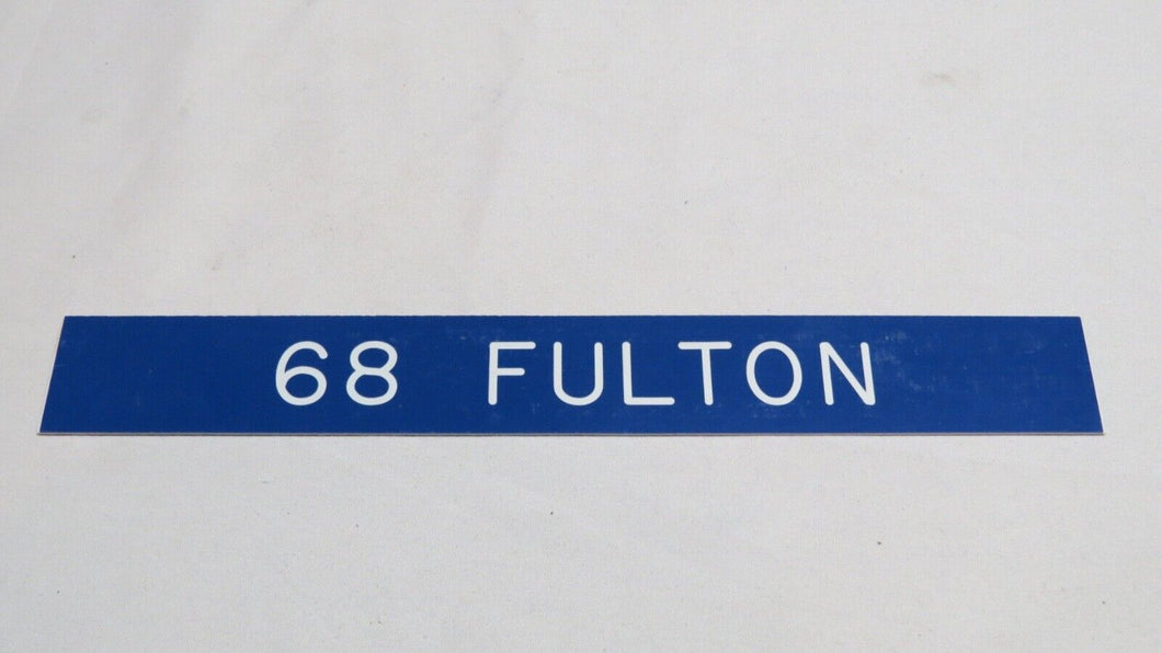 1995 #68 Fulton St. Louis Rams Game Used NFL Locker Room Nameplate!