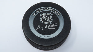 2002-04 Anaheim Mighty Ducks Game Used Official Bettman NHL Game Puck InGlasco!