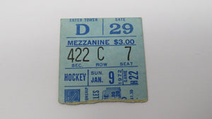 January 9, 1972 New York Rangers Vs. Kings Hockey Ticket Stub! Ratelle 5 Points!