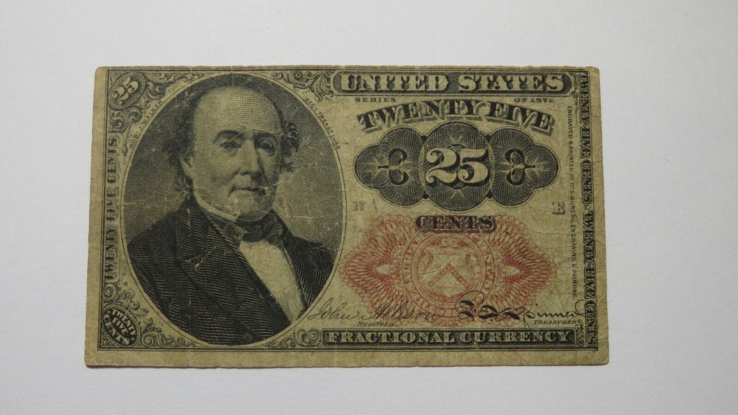 1874 $.25 Fifth Issue Fractional Currency Obsolete Bank Note Bill 5th Very Good+