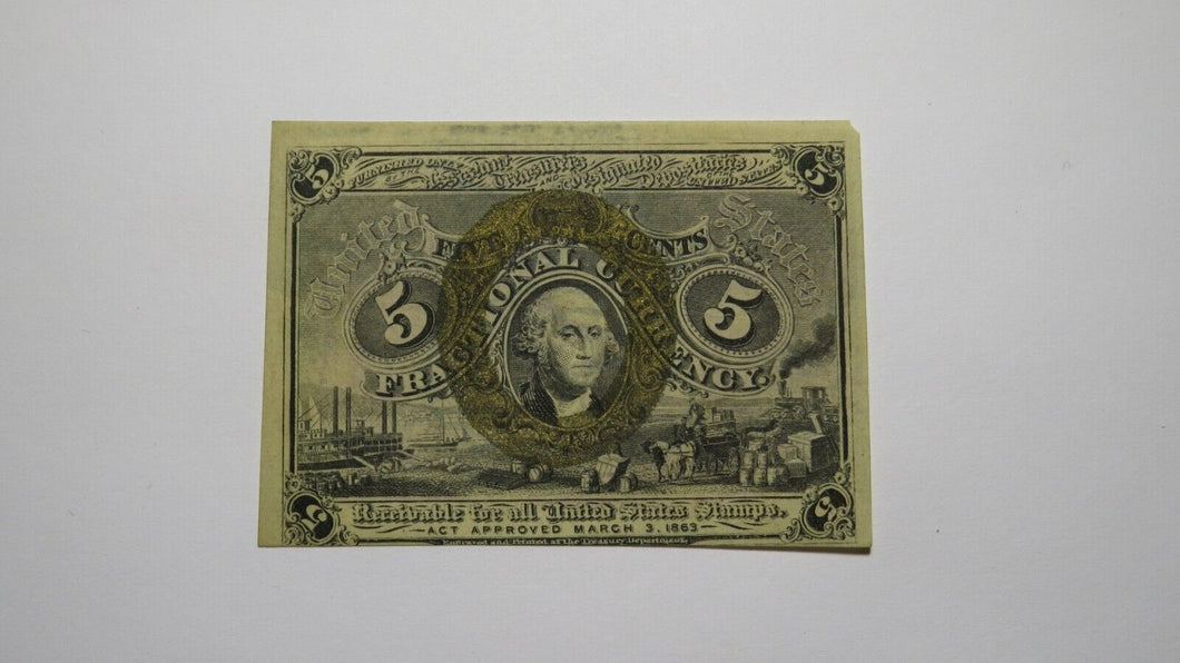 1863 $.05 Second Issue Fractional Currency Obsolete Bank Note Bill! 2nd VF++