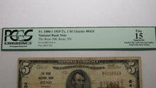 Load image into Gallery viewer, $5 1929 Reno Nevada NV National Currency Bank Note Bill Charter #8424 F15 PCGS