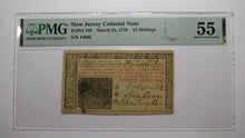 Load image into Gallery viewer, 1776 Fifteen Shillings New Jersey NJ Colonial Currency Bank Note Bill AU55 PMG