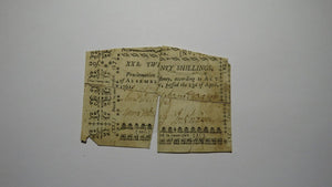 1761 Twenty Shillings North Carolina NC Colonial Currency Bank Note Bill 20s