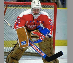 1980's Al Jensen Washington Capitals Game Used Louisville Hockey Goalie Stick