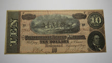 Load image into Gallery viewer, $10 1864 Richmond Virginia VA Confederate Currency Bank Note Bill T68 XF++
