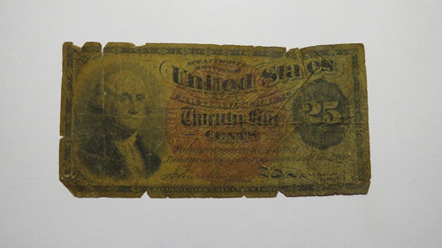 1863 $.25 Fourth Issue Fractional Currency Obsolete Bank Note Bill! 4th Filler